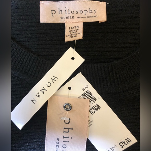 *SOLD* NWT Philosophy Black Batwing Sweater - Picture 6 of 6